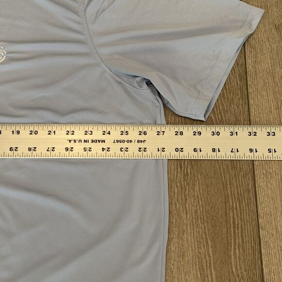 Greyson Golf Polo Shirt Mens XXL Blue Performance Stretch Wolf Logo Preppy - Picture 7 of 10